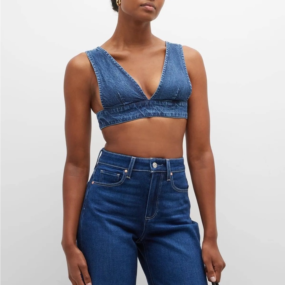 Triarchy NWT vista denim bra bralette top S dark indigo